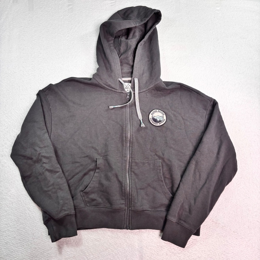 Alpine Design Full Zip Hoodie Large Gray Outdoor Casual Sweatshirt Jacket